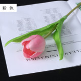 Indoor home dining table artificial flower wedding decoration PU round head tulip