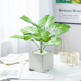 2021Bunch of potted Nordic style home decoration bottle flowers with 9 simulated green plantain leaves