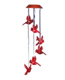 Solar Wind Chimes Light Outdoor Wind Chime Solar Powered LED Red Cardinal Bird Wind Chime Light Garden Patio Decorations