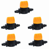 Miniature Plastic Shut Off Coupling Valve Connectors For 4/7mm Hose Garden Water Irrigation Pipe Adaptor Barb