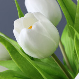 Indoor home dining table artificial flower wedding decoration PU round head tulip