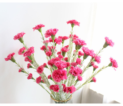 2021Imitation silk flower household vase flower mother's Day Wedding decoration flower 15 carnations