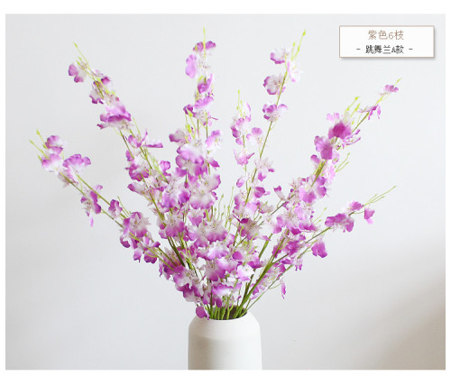5 fork imitation flower dance orchid silk flower decoration wedding ornaments wenxinlan manufacturer wholesale