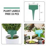 5-Pack Clear Plant Saucer Drip Trays, with 15 Pcs Plant Labels, Plastic Plant Pot Saucers Flower Pot Set for Indoor Outdoor Gard