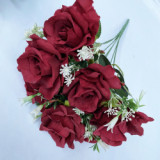 7 Fengyan rose flowers simulated green plants potted wedding hall decorative flowers indoor table decorations
