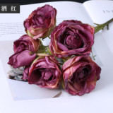 New single branch 7 head rose decoration decoration wedding simulation flower home table ornaments