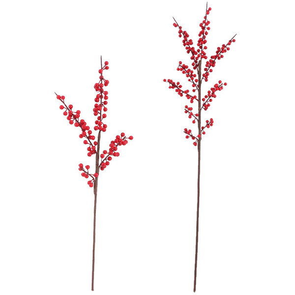 Christmas Red Winterberry Stem Small Foam Red Lucky Fruits Artificial Realistic Plant Festival Ornament