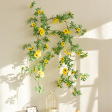Simulation daisy flower rattan sunflower rattan air conditioning pipe winding background wall window decoration wedding flower