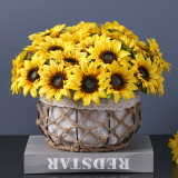 Plastic flower silk flower sunflower simulation  pastoral home small fresh ornament cross border decorative flower