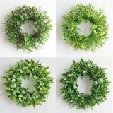 Cross border supply simulation Wreath Christmas grass ring plastic door decoration wall hanging wedding decoration wreath