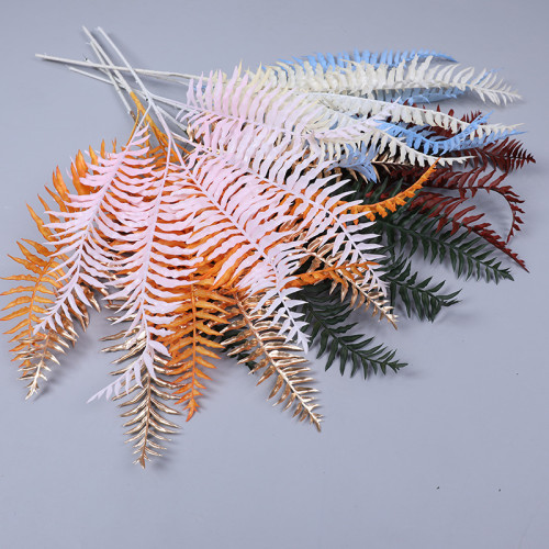 2021Fern grass green plant wedding hall decoration home wholesale simulation Flower 5 fork Persian leaf