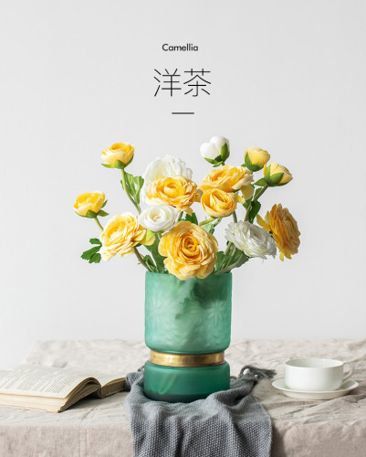 2021Simulation camellia high-grade silk flower home decoration floral manufacturers wholesale