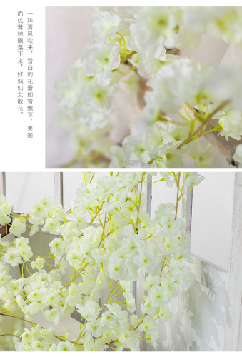 2021Simulated cherry vine winding air conditioning pipe vine flower tree artificial plastic artificial flower