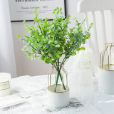 Simulated water grass artificial plastic flowers and green plants outdoor window decoration 7 heads 35 mesh Eucalyptus