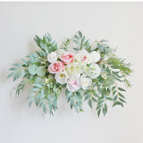 Manufacturer wholesale simulation flower lintel wall hanging wall decoration wreath European wedding plastic flower