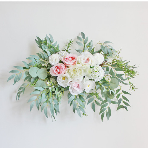 Manufacturer wholesale simulation flower lintel wall hanging wall decoration wreath European wedding plastic flower