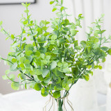 Simulated water grass artificial plastic flowers and green plants outdoor window decoration 7 heads 35 mesh Eucalyptus