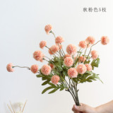 2021 European simulated silk flower decoration grass ball autumn table tennis Chrysanthemum