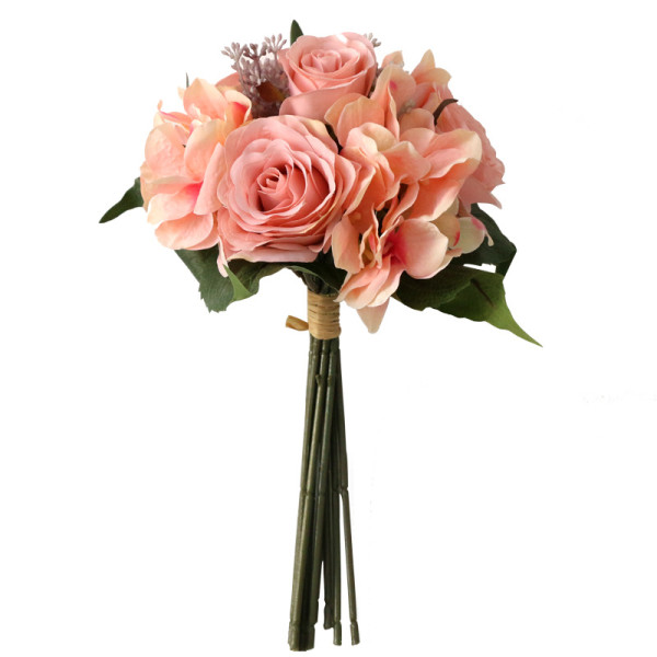 2021Bride holding silk flower  flower home decoration rose hydrangea bouquete