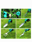 Garden Supplies Aluminum Alloy Set 9 Piece Garden Tool Set Silicone Two-Color Handle Shovel