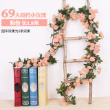 2021Simulated rose vine wall hanging artificial flower mall decorative plastic silk flower vine
