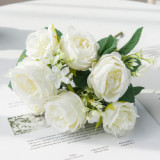 Simulated bouquet of artificial flowers cross border plant silk flower decoration window flower arrangement 5 autumn peonies