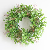 Cross border supply simulation Wreath Christmas grass ring plastic door decoration wall hanging wedding decoration wreath