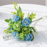 Simulation bouquet artificial plastic flower plant decoration window flower arrangement 10 watercolor tea roses