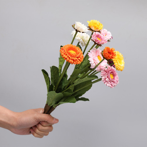 2021Factory Hot Sell 3 leads Artificial Gerbera Daisy Silk Flowers For Home Decoration