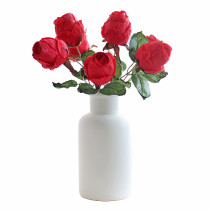 2021The bouquet of simulation silk flowers home wedding decoration artificial flowers 7 head charred edge rose
