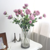 6 English Rose imitation flowers are decorated with European silk and starched cloth