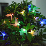 12 Led Solar Powered Butterfly Fiber Optic Fairy String Lights Waterproof Christmas Outdoor Garden Holiday Decoration Lights