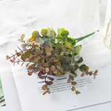 Simulated water grass artificial plastic flowers and green plants outdoor window decoration 7 heads 35 mesh Eucalyptus