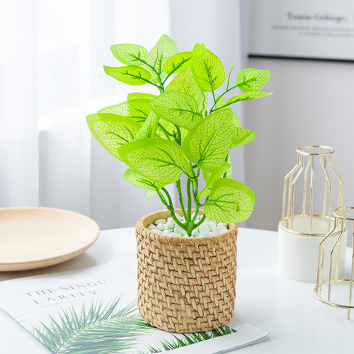 5 small fork Mini simulated green plant bundle potted plants Nordic style home decoration fake flower bonsai