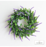 Cross border supply simulation Wreath Christmas grass ring plastic door decoration wall hanging wedding decoration wreath