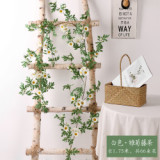 Simulation daisy flower rattan sunflower rattan air conditioning pipe winding background wall window decoration wedding flower