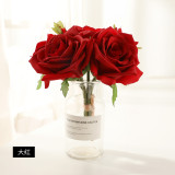 Feel moisturizing rose artificial fabric real touch rose flower bouquets arrangement for Wedding and events decor