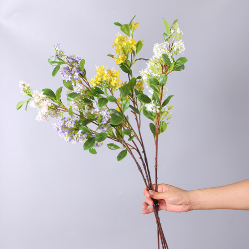 2021New simulation with leaf osmanthus branch home decoration bottle flower artificial green plant