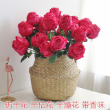 2021The bouquet of simulation silk flowers home wedding decoration artificial flowers 7 head charred edge rose