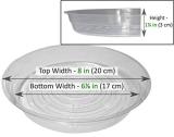 5-Pack Clear Plant Saucer Drip Trays, with 15 Pcs Plant Labels, Plastic Plant Pot Saucers Flower Pot Set for Indoor Outdoor Gard