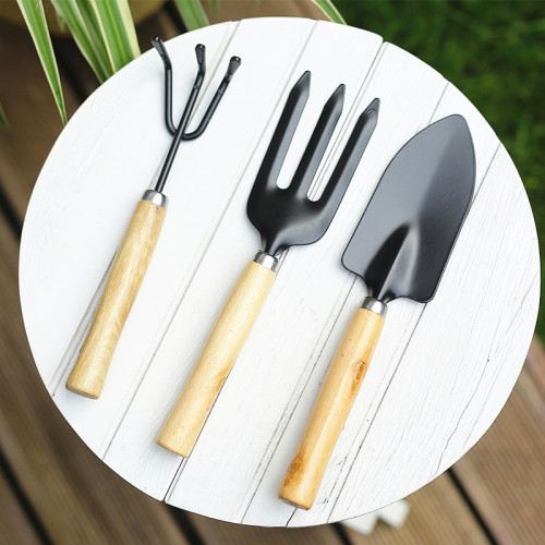3 Pieces Outdoor Indoor GardeningTool Set Wood Handle Garden Tool Set Good Quality Gardening Planting Tools Set
