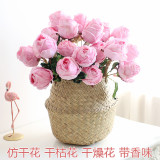 2021The bouquet of simulation silk flowers home wedding decoration artificial flowers 7 head charred edge rose