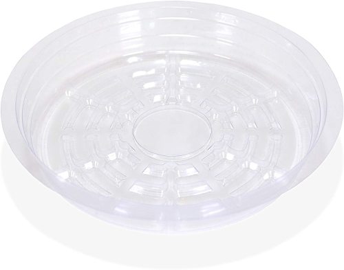 8 Inch Clear Plastic Plant Saucers Set of 5 Durable Drip Tray for Garden and Indoor Decoration