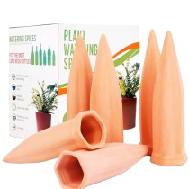 6 pcs New Plant Waterer Self Watering Terracotta Spikes Automatic Watering Device Vacation Garden Stakes Drip Irrigation Indoor