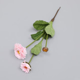 2021Factory Hot Sell 3 leads Artificial Gerbera Daisy Silk Flowers For Home Decoration