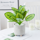 2021Bunch of potted Nordic style home decoration ornaments 5 simulated Green Peacock leaves