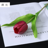 Indoor home dining table artificial flower wedding decoration PU round head tulip