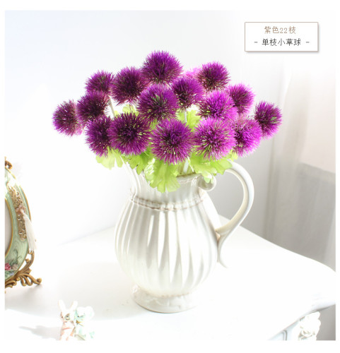 Home furnishing table decoration bottle flower shop small ornaments fresh single branch simulation flower grass ball