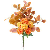 Multicolor optional simulation bouquet of chrysanthemum ball holding wedding eucalyptus leaf bouquet