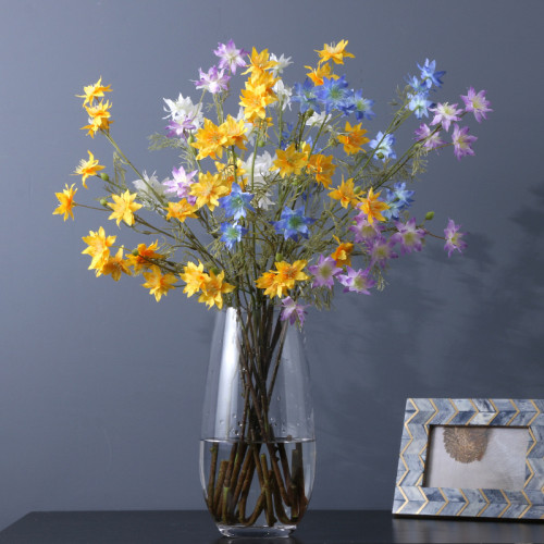Artificial flower home wedding stage decoration simulation flower silk flower single 3-fork Clematis